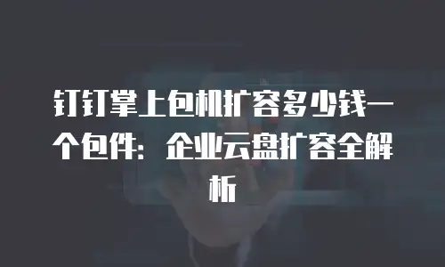 钉钉掌上包机扩容多少钱一个包件：企业云盘扩容全解析