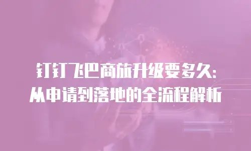 钉钉飞巴商旅升级要多久：从申请到落地的全流程解析