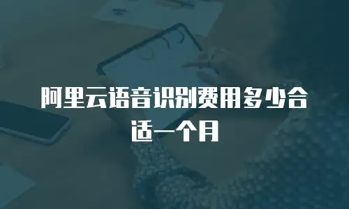 阿里云语音识别费用多少合适一个月
