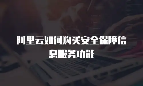 阿里云如何购买安全保障信息服务功能