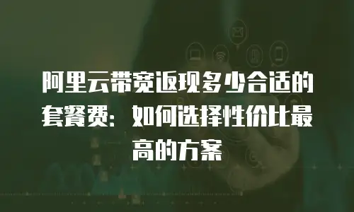 阿里云带宽返现多少合适的套餐费：如何选择性价比最高的方案