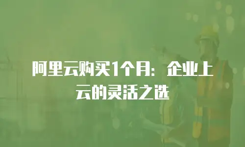 阿里云购买1个月：企业上云的灵活之选