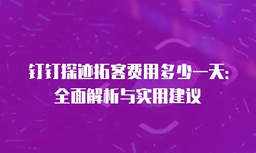 钉钉探迹拓客费用多少一天：全面解析与实用建议