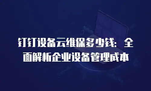 钉钉设备云维保多少钱：全面解析企业设备管理成本