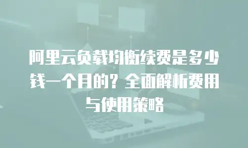 阿里云负载均衡续费是多少钱一个月的？全面解析费用与使用策略