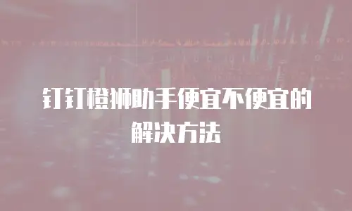 钉钉橙狮助手便宜不便宜的解决方法