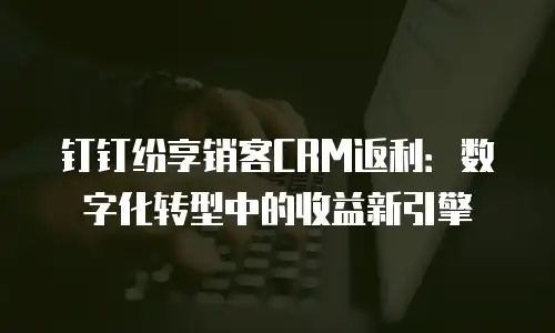 钉钉纷享销客CRM返利：数字化转型中的收益新引擎
