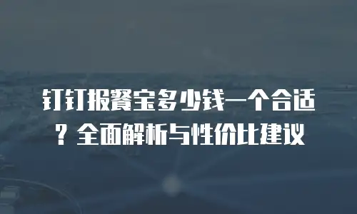 钉钉报餐宝多少钱一个合适？全面解析与性价比建议