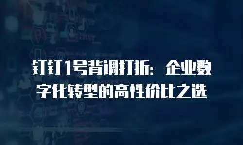 钉钉1号背调打折：企业数字化转型的高性价比之选
