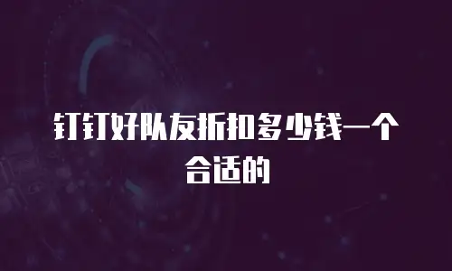 钉钉好队友折扣多少钱一个合适的