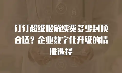钉钉超级报销续费多少封顶合适？企业数字化升级的精准选择