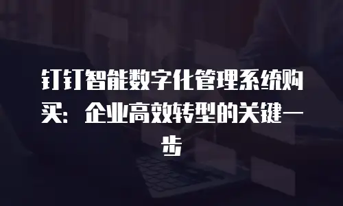 钉钉智能数字化管理系统购买：企业高效转型的关键一步