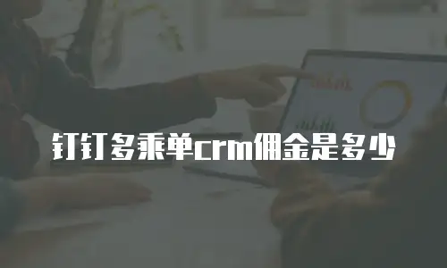 钉钉多乘单crm佣金是多少