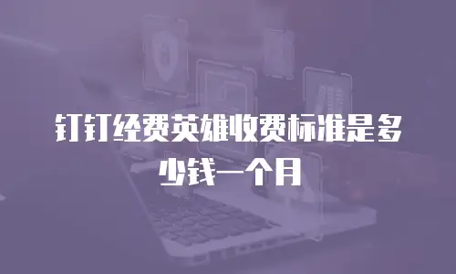 钉钉经费英雄收费标准是多少钱一个月