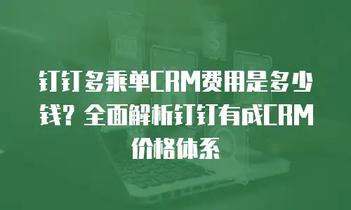 钉钉多乘单CRM费用是多少钱？全面解析钉钉有成CRM价格体系