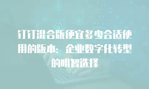 钉钉混合版便宜多少合适使用的版本：企业数字化转型的明智选择