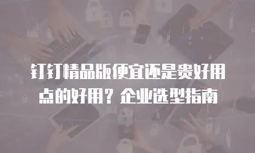 钉钉精品版便宜还是贵好用点的好用？企业选型指南