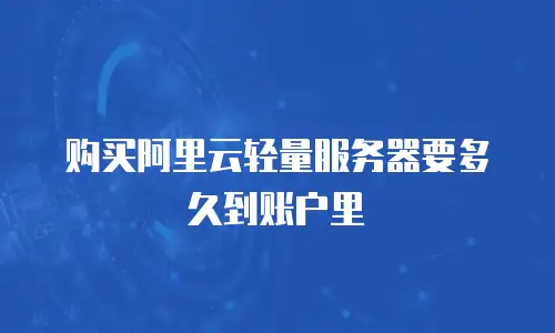 购买阿里云轻量服务器要多久到账户里