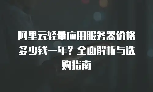 阿里云轻量应用服务器价格多少钱一年？全面解析与选购指南