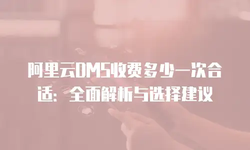 阿里云DMS收费多少一次合适：全面解析与选择建议
