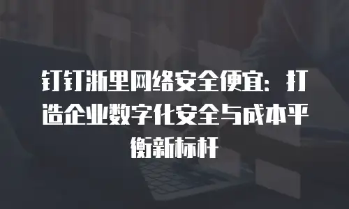 钉钉浙里网络安全便宜：打造企业数字化安全与成本平衡新标杆