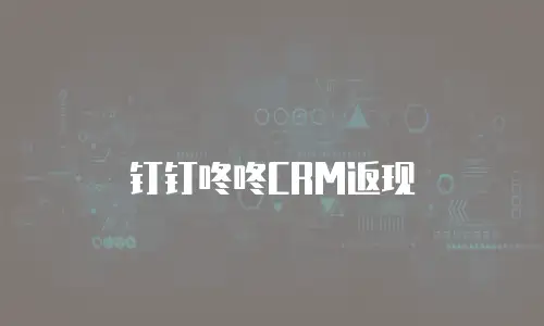 钉钉咚咚CRM返现