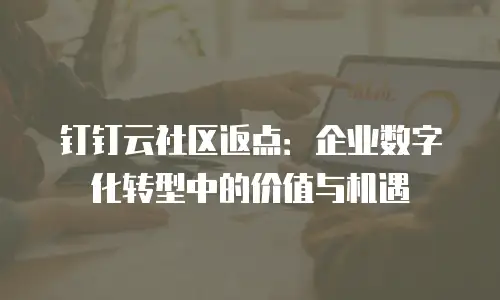 钉钉云社区返点：企业数字化转型中的价值与机遇