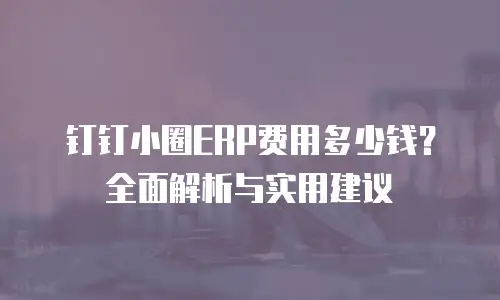 钉钉小圈ERP费用多少钱？全面解析与实用建议