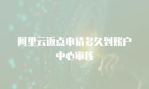 阿里云返点申请多久到账户中心审核