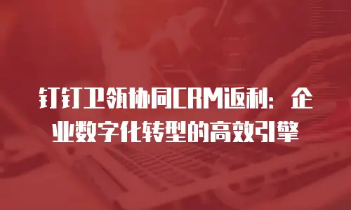钉钉卫瓴协同CRM返利：企业数字化转型的高效引擎