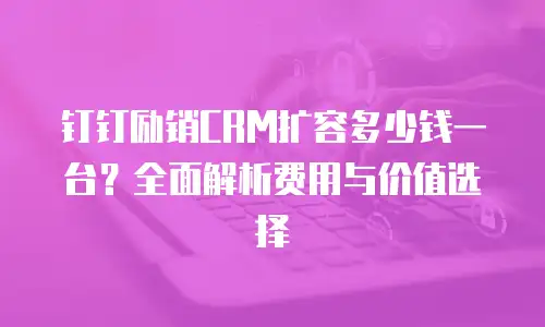 钉钉励销CRM扩容多少钱一台？全面解析费用与价值选择
