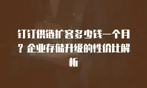 钉钉供链扩容多少钱一个月？企业存储升级的性价比解析