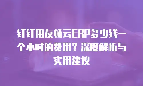 钉钉用友畅云ERP多少钱一个小时的费用？深度解析与实用建议