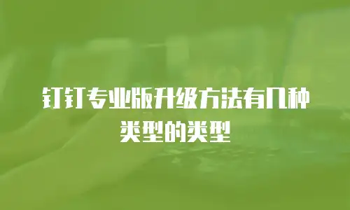钉钉专业版升级方法有几种类型的类型