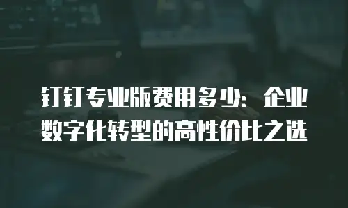 钉钉专业版费用多少：企业数字化转型的高性价比之选