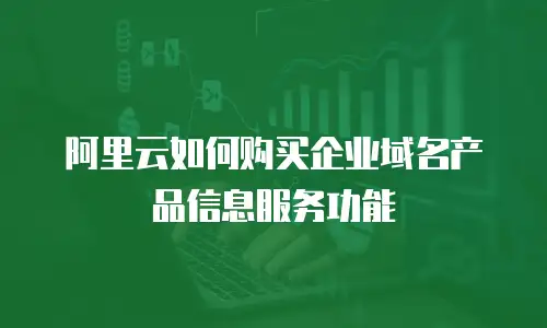 阿里云如何购买企业域名产品信息服务功能