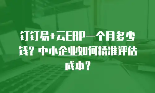钉钉易+云ERP一个月多少钱？中小企业如何精准评估成本？