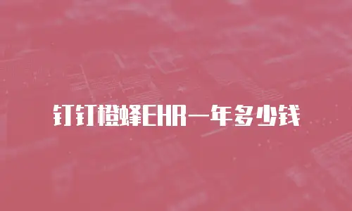 钉钉橙蜂EHR一年多少钱