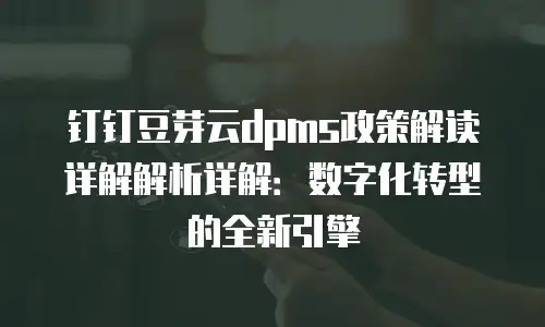 钉钉豆芽云dpms政策解读详解解析详解：数字化转型的全新引擎