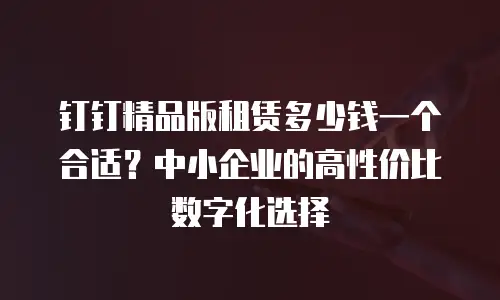 钉钉精品版租赁多少钱一个合适？中小企业的高性价比数字化选择