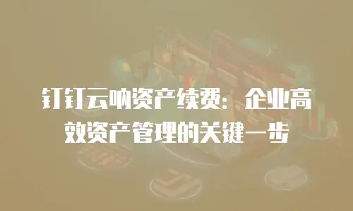 钉钉云呐资产续费：企业高效资产管理的关键一步