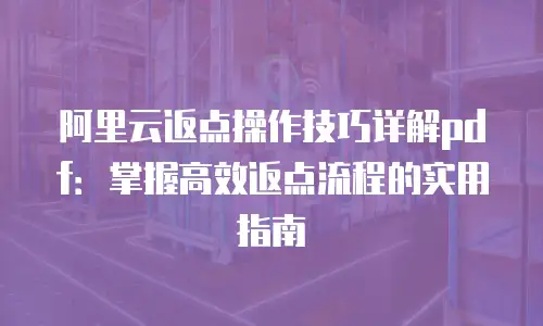 阿里云返点操作技巧详解pdf：掌握高效返点流程的实用指南