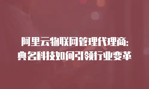 阿里云物联网管理代理商：典名科技如何引领行业变革
