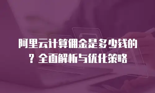 阿里云计算佣金是多少钱的？全面解析与优化策略