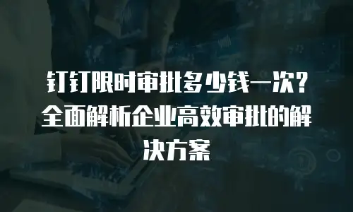 钉钉限时审批多少钱一次？全面解析企业高效审批的解决方案
