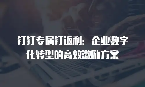 钉钉专属钉返利：企业数字化转型的高效激励方案