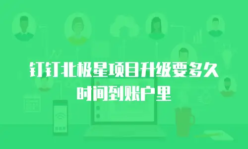 钉钉北极星项目升级要多久时间到账户里