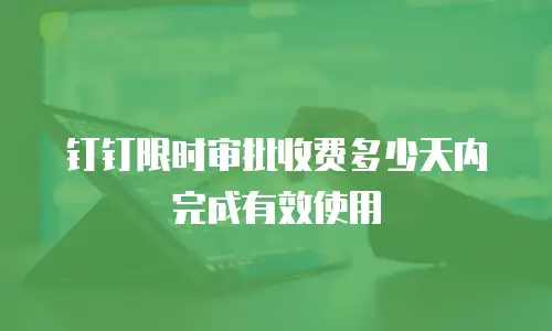 钉钉限时审批收费多少天内完成有效使用