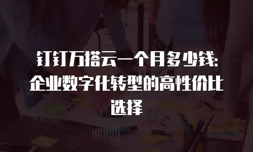 钉钉万搭云一个月多少钱：企业数字化转型的高性价比选择