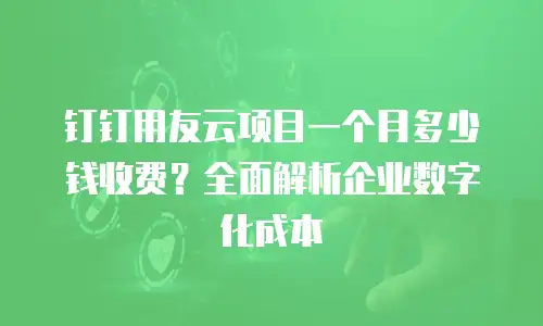 钉钉用友云项目一个月多少钱收费？全面解析企业数字化成本